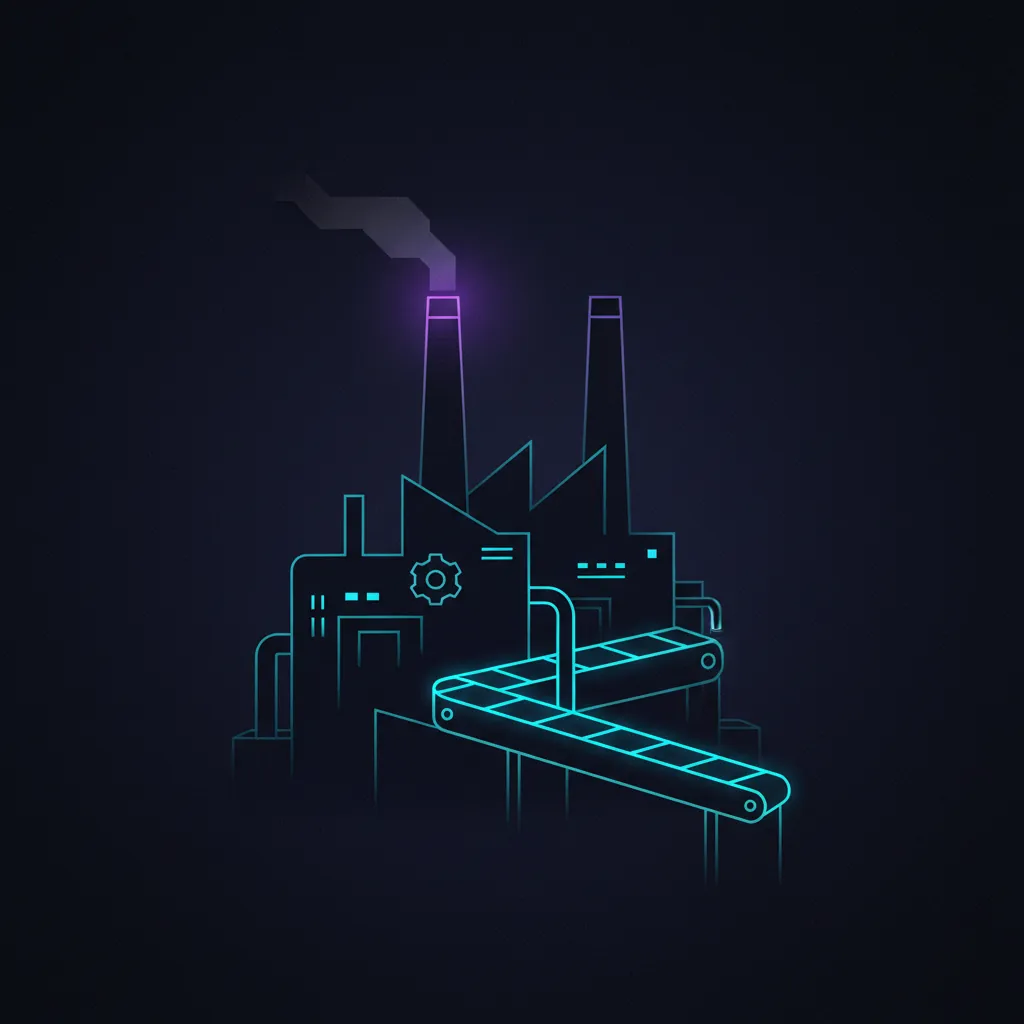 Manufacturing and supply chain industry icon